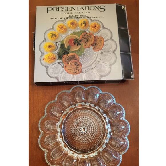 INDIANA GLASS Presentations Crystal Collection Egg Relish Dish - Picture 8 of 16